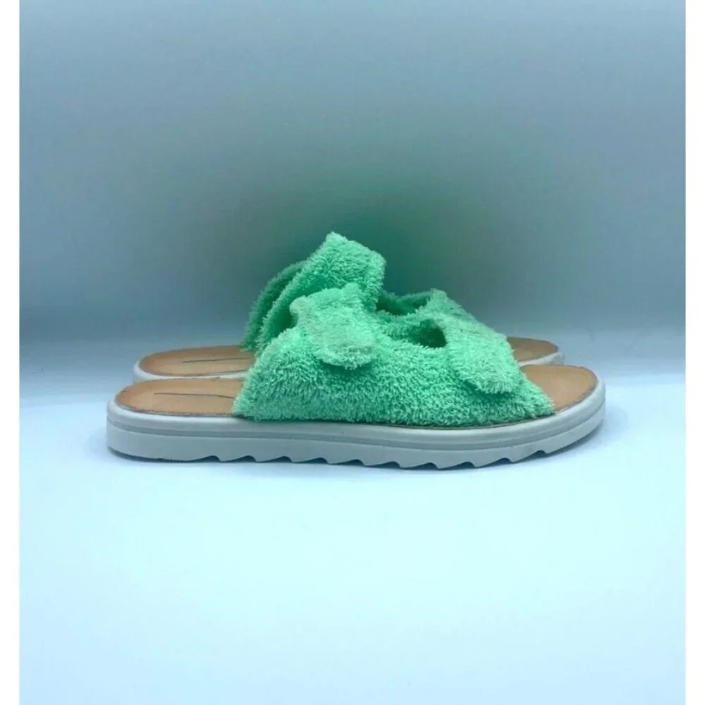INTENTIONALLY Blank Blink Terry Top Neon Lime Sandal US 8.5/9 EU39 NWOB Scuffed - Picture 8 of 9